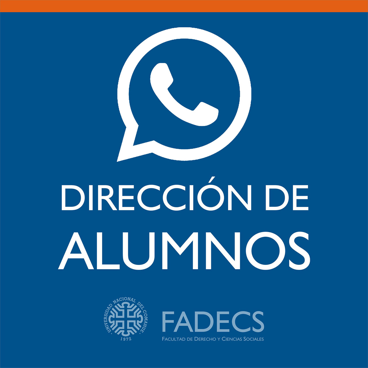 ATENCIÓN POR WHATSAPP DE LA DIRECCIÓN DE ALUMNOS