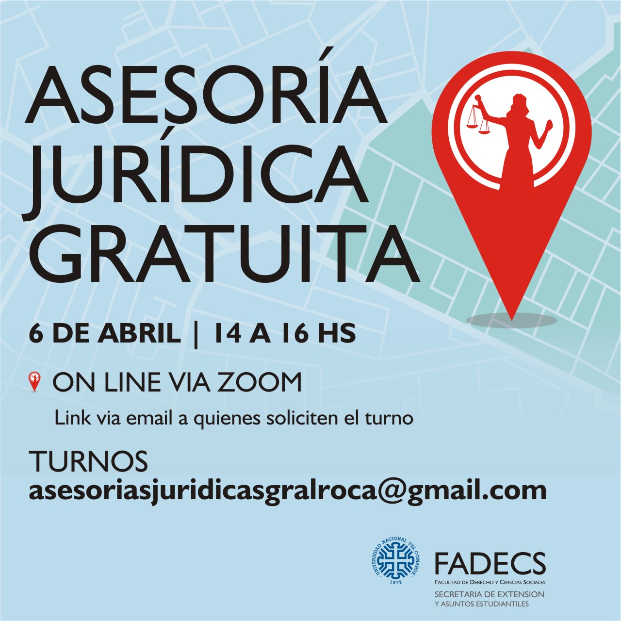 VUELVE LA ASESORÍA JURÍDICA GRATUITA DE LA FADECS-UNCOMA