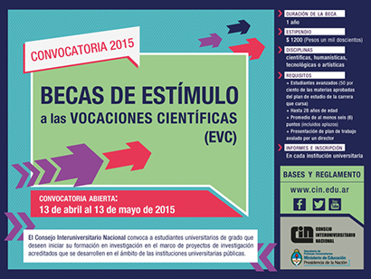 BECAS EVC-CIN DE INVESTIGACIÓN PARA ESTUDIANTES UNIVERSITARIOS