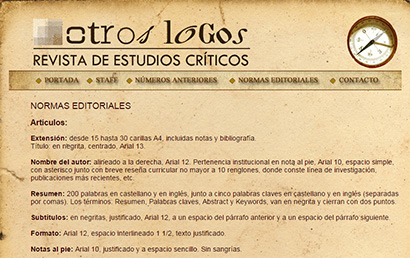 CONVOCATORIA 2015 PARA LA RECEPCIÓN DE ARTÍCULOS DE OTROS LOGOS, REVISTA DE ESTUDIOS CRÍTICOS