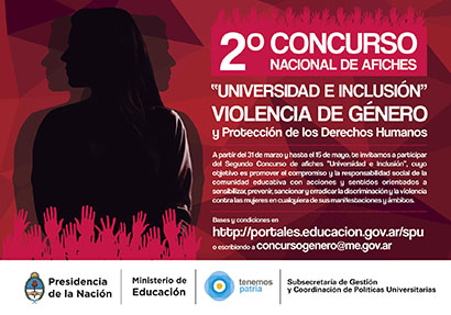 2 º CONCURSO DE AFICHES “UNIVERSIDAD E INCLUSIÓN: VIOLENCIA DE GÉNERO Y PROTECCIÓN DE LOS DERECHOS HUMANOS”