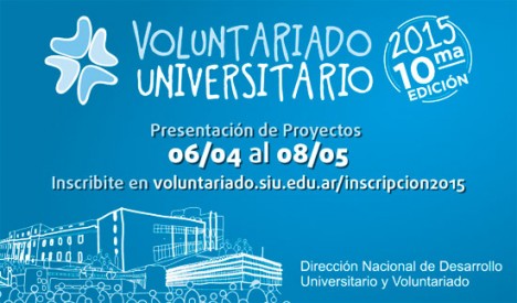 COMIENZA LA INSCRIPCIÓN A LA 10° CONVOCATORIA ANUAL DEL PROGRAMA VOLUNTARIADO UNIVERSITARIO