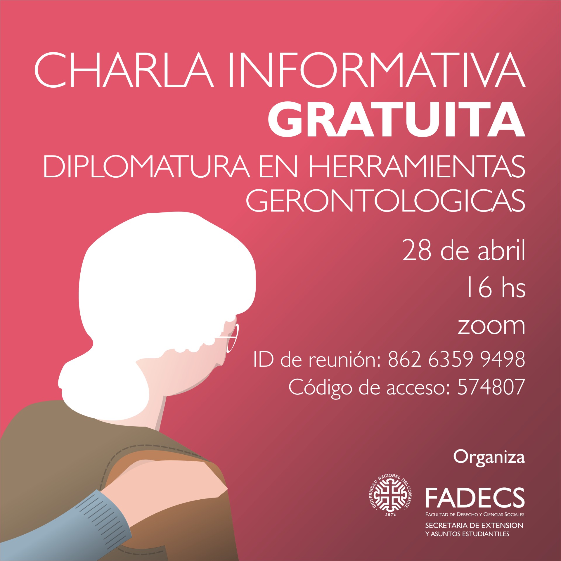 CHARLA INFORMATIVA GRATUITA "DIPLOMATURA EN HERRAMIENTAS GERONTOLÓGICAS"