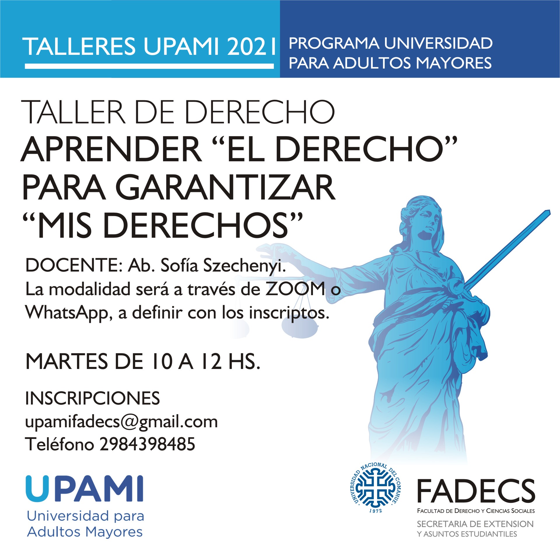 CON BUENA RESPUESTA SE DICTAN LOS TALLERES DE UPAMI-FADECS