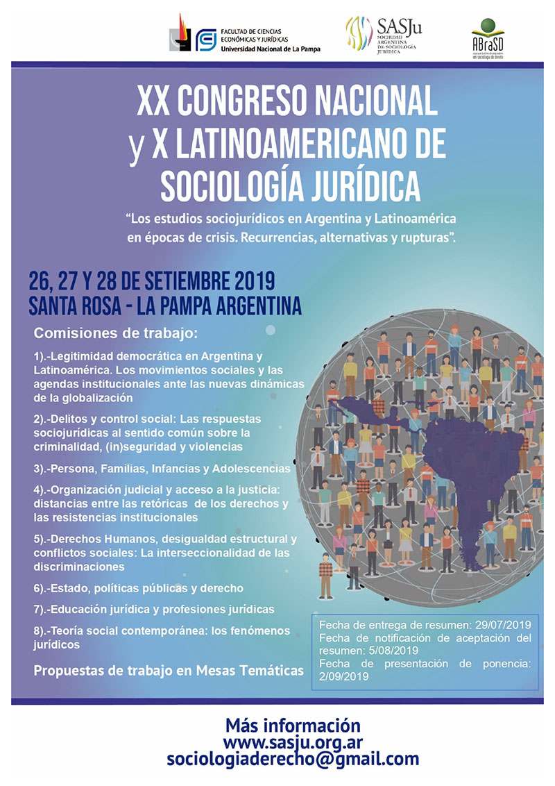 XX CONGRESO NACIONAL Y X LATINOAMERICANO DE SOCIOLOGÍA JURÍDICA