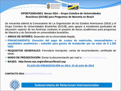 BECAS DE POSGRADO OEA-COIMBRA (BRASIL)