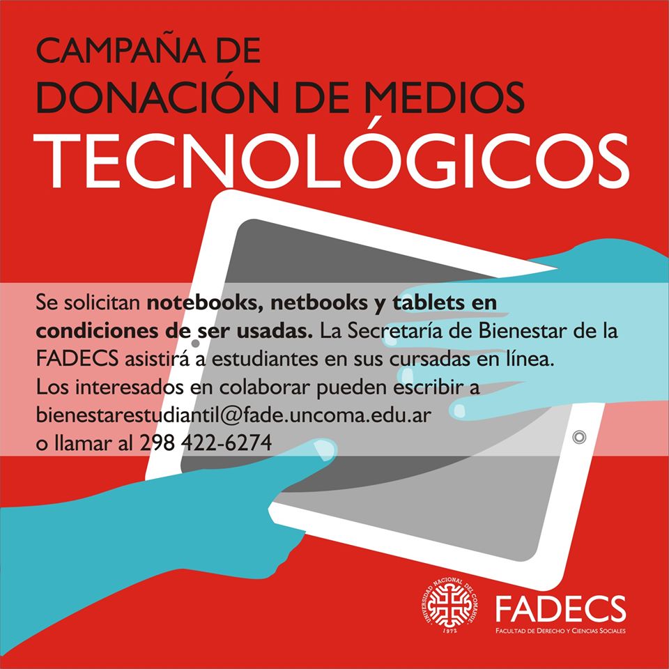 CAMPAÑA DE DONACIÓN DE MEDIOS TECNOLÓGICOS