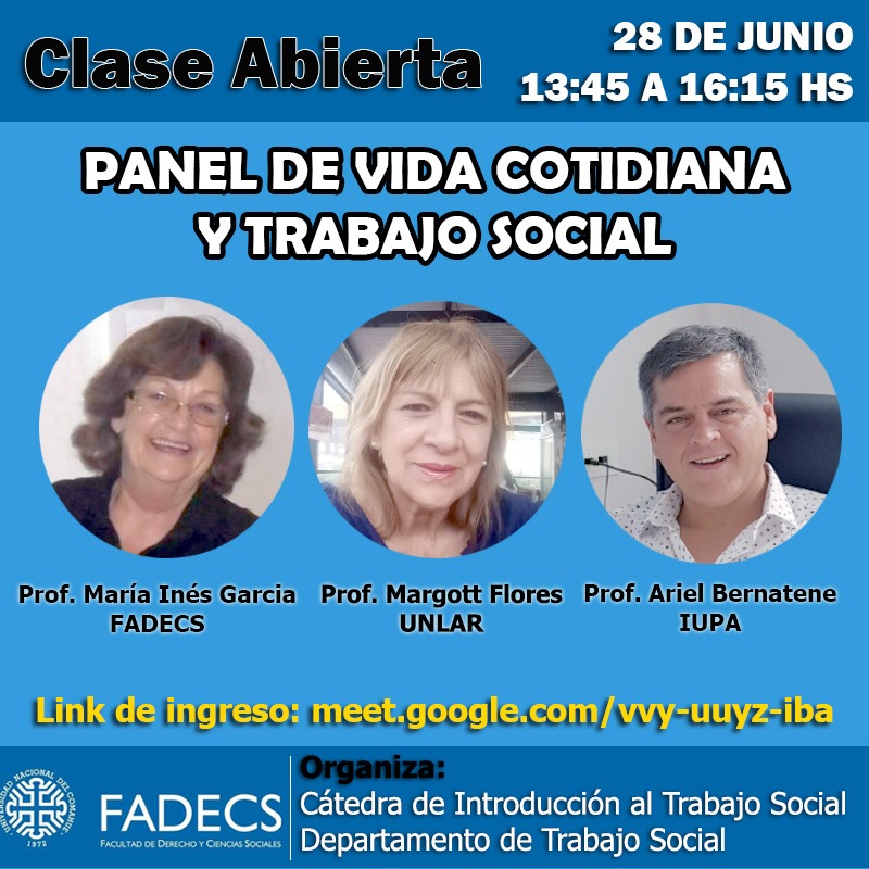 PANEL DE VIDA COTIDIANA Y TRABAJO SOCIAL