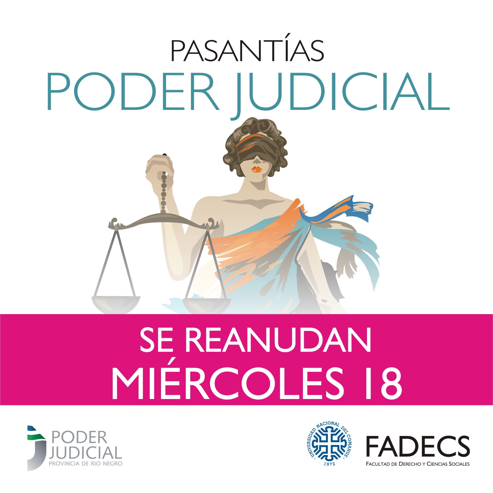 REANUDACIÓN DE PASANTÍAS EN PODER JUDICIAL