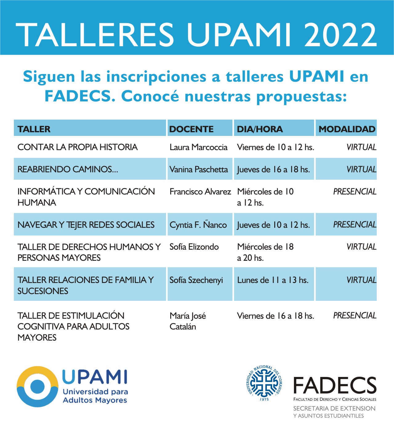 YA INSCRIBEN A LOS TALLERES UPAMI