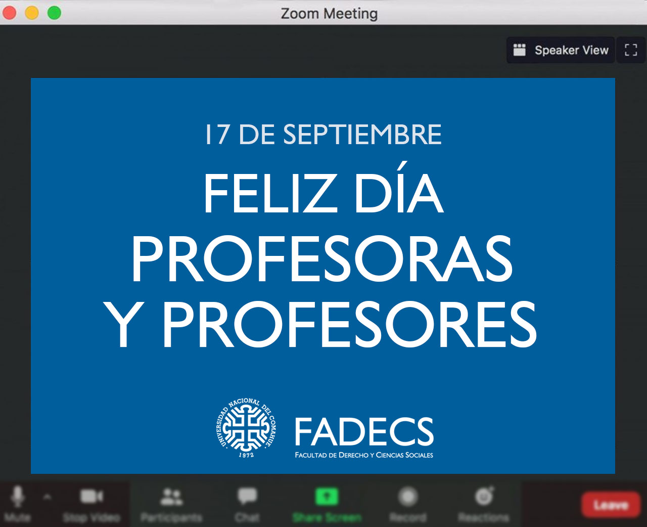 ¡FELIZ DÍA PROFESORAS Y PROFESORES!