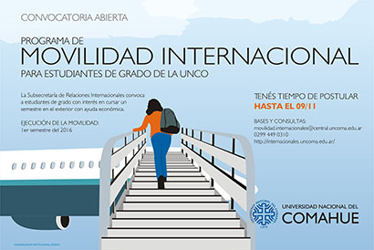 ABRE LA CONVOCATORIA DE MOVILIDAD INTERNACIONAL PARA ESTUDIANTES DE GRADO EN LA UNCO