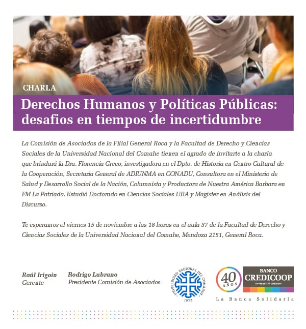 CHARLA "DERECHOS HUMANOS Y POLÍTICAS PÚBLICAS: DESAFÍOS EN TIEMPO DE INCERTIDUMBRE"