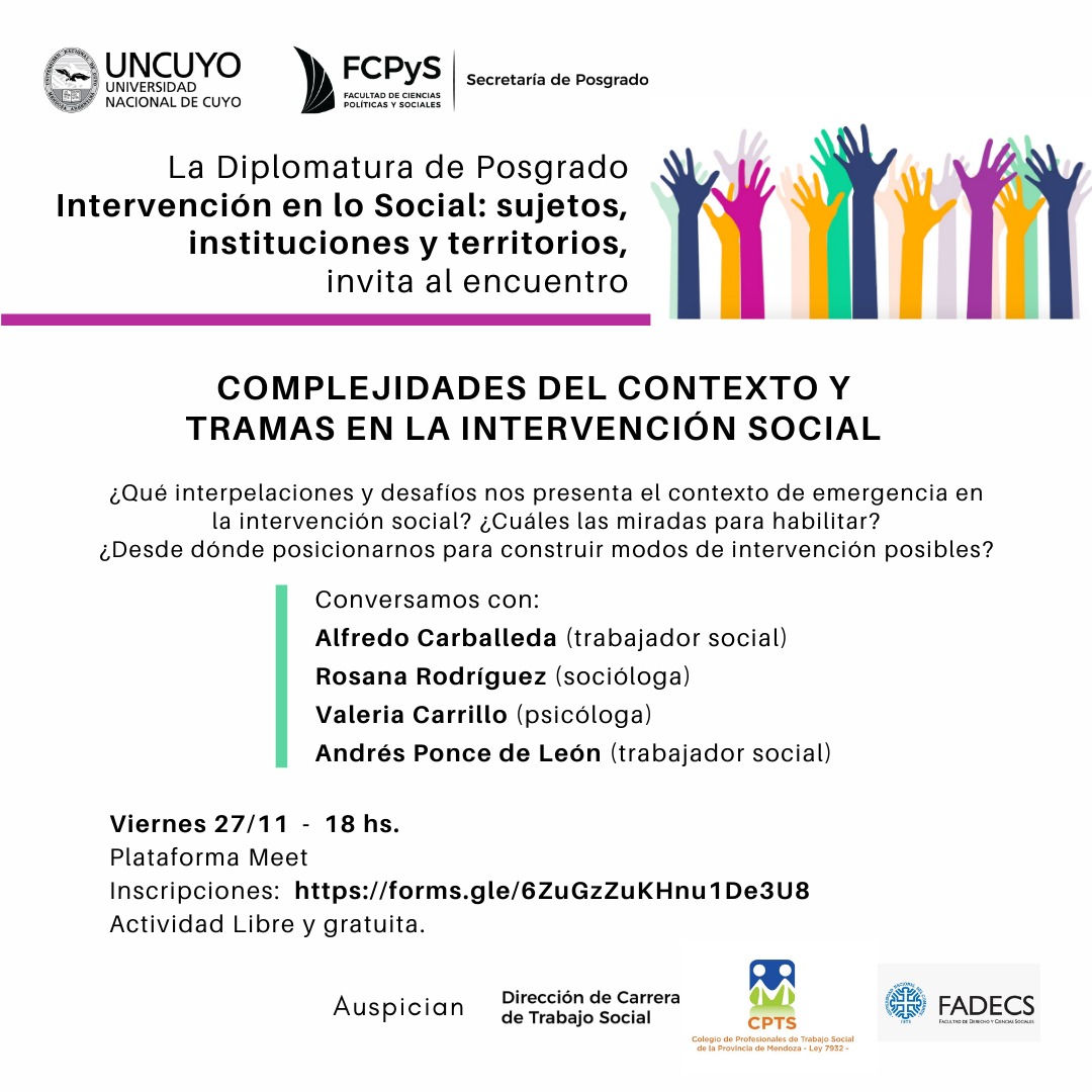 ENCUENTRO “COMPLEJIDADES DEL CONTEXTO Y TRAMAS EN LA INTERVENCIÓN SOCIAL”