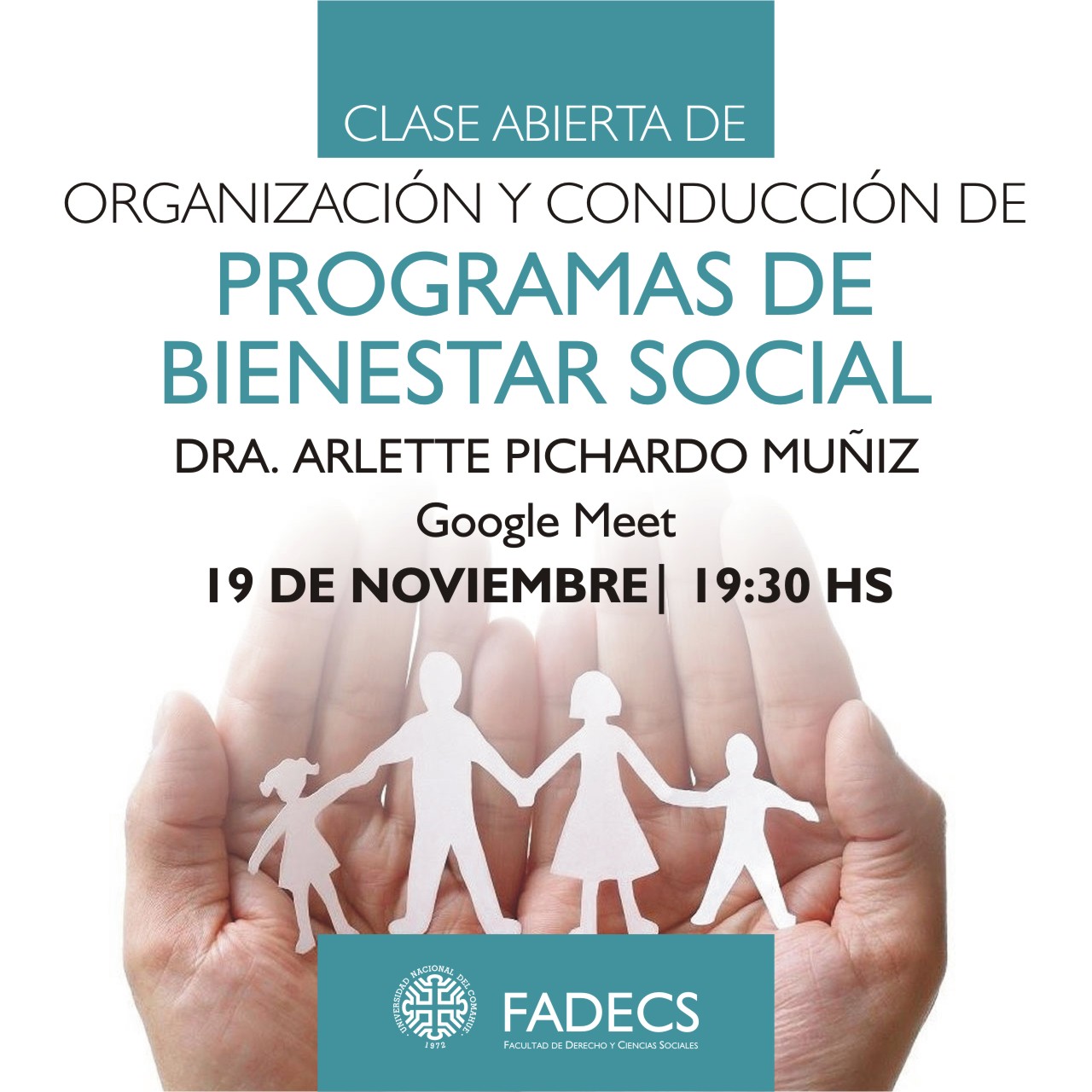 CLASE ABIERTA DE ORGANIZACIÓN Y CONDUCCIÓN DE PROGRAMAS DE BIENESTAR SOCIAL