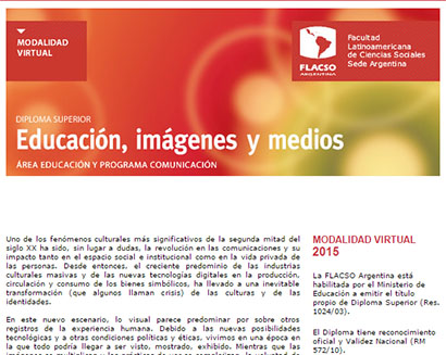 DIPLOMA SUPERIOR EN EDUCACIÓN, IMÁGENES Y MEDIOS DE FLACSO