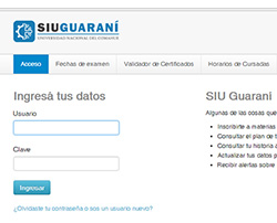 RECUPERACIÓN DE CLAVE DE INGRESO AL SIU GUARANÍ